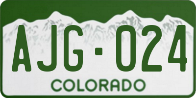 CO license plate AJG024