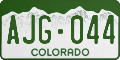 CO license plate AJG044