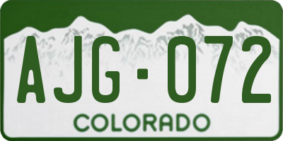 CO license plate AJG072