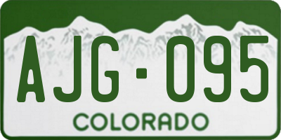 CO license plate AJG095