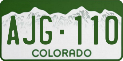 CO license plate AJG110