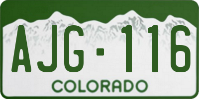CO license plate AJG116