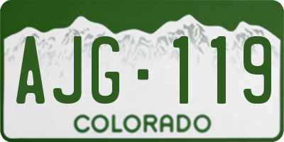 CO license plate AJG119