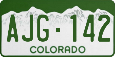 CO license plate AJG142