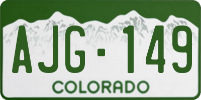 CO license plate AJG149