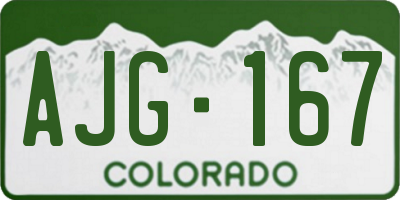 CO license plate AJG167