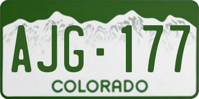 CO license plate AJG177