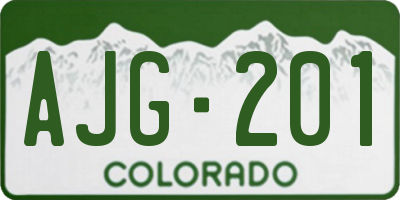 CO license plate AJG201