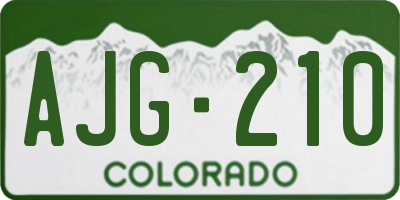 CO license plate AJG210