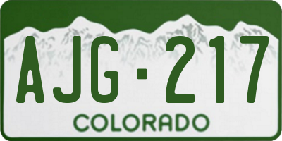 CO license plate AJG217