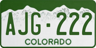 CO license plate AJG222