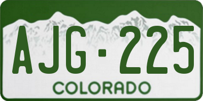 CO license plate AJG225