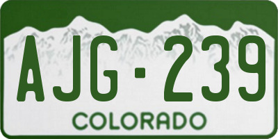 CO license plate AJG239