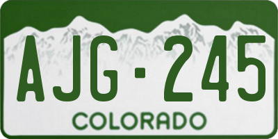 CO license plate AJG245