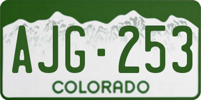 CO license plate AJG253