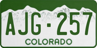CO license plate AJG257