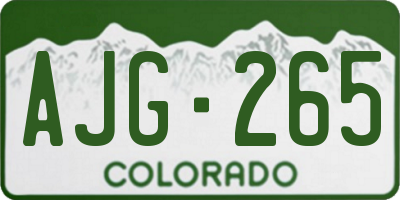 CO license plate AJG265