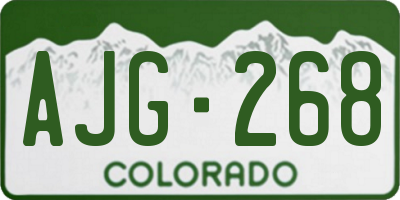 CO license plate AJG268