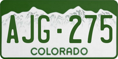 CO license plate AJG275