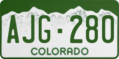 CO license plate AJG280