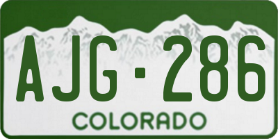 CO license plate AJG286