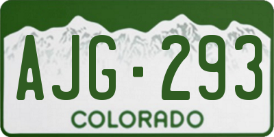 CO license plate AJG293