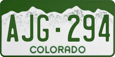 CO license plate AJG294