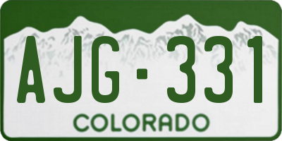 CO license plate AJG331
