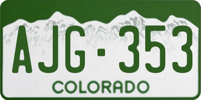 CO license plate AJG353