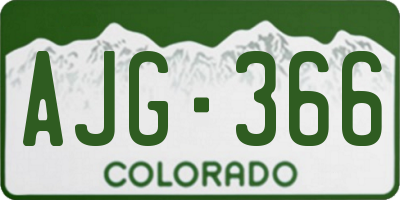 CO license plate AJG366