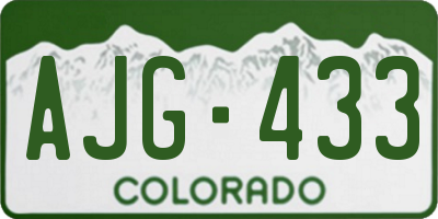 CO license plate AJG433