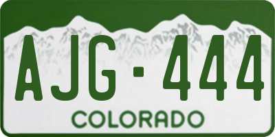 CO license plate AJG444