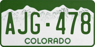 CO license plate AJG478