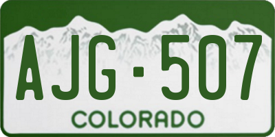 CO license plate AJG507