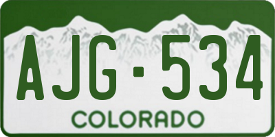 CO license plate AJG534