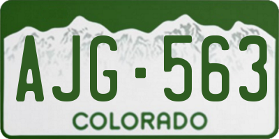 CO license plate AJG563
