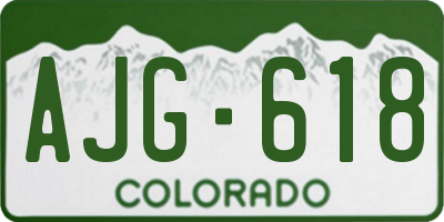 CO license plate AJG618