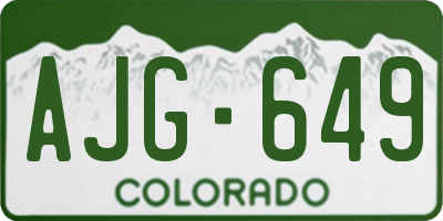 CO license plate AJG649