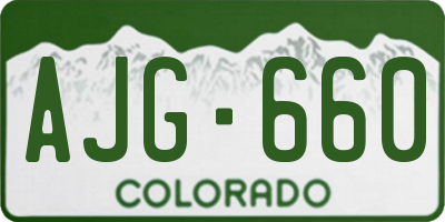 CO license plate AJG660