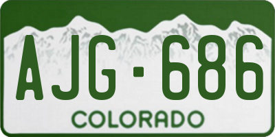 CO license plate AJG686
