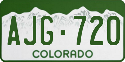 CO license plate AJG720