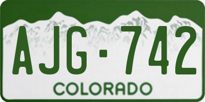 CO license plate AJG742