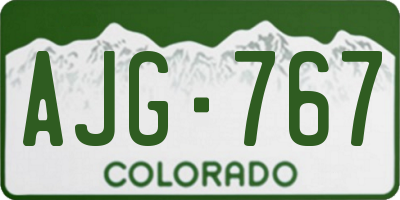 CO license plate AJG767
