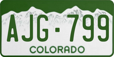 CO license plate AJG799