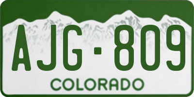 CO license plate AJG809