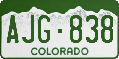 CO license plate AJG838