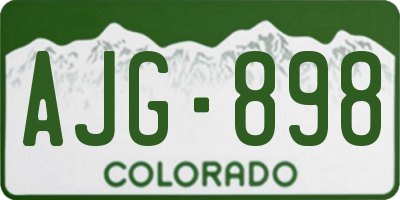CO license plate AJG898