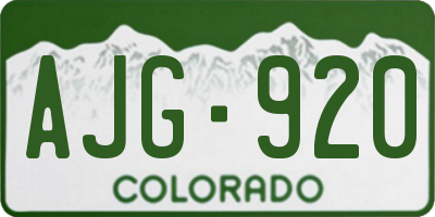 CO license plate AJG920