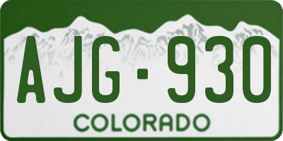 CO license plate AJG930