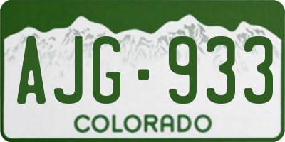 CO license plate AJG933